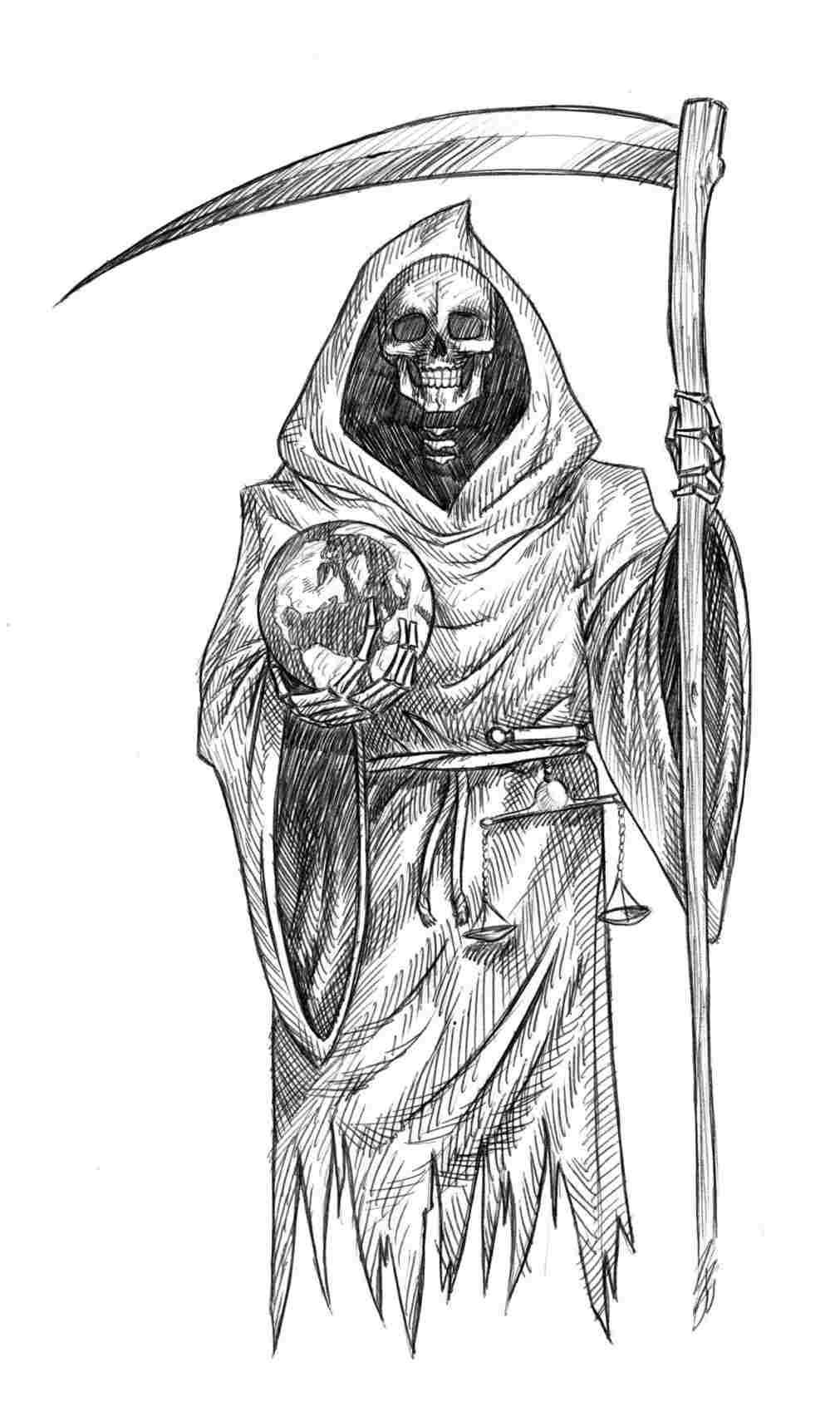 grim reaper without scythe sketch