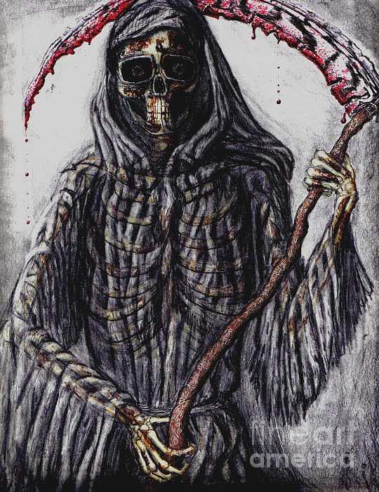 540x700 grim reaper colored drawing - Grim Reaper Drawing