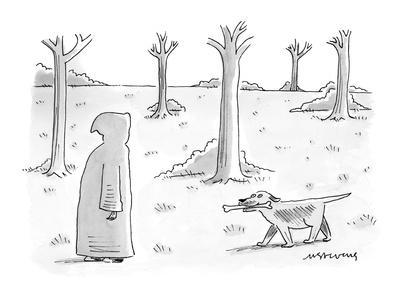 400x300 Dog Fetches A Bone For The Grim Reaper - Grim Reaper Line Drawing