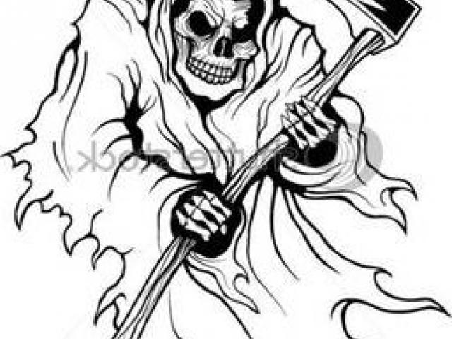640x480 Grim Reaper Clipart Line Drawing - Grim Reaper Line Drawing