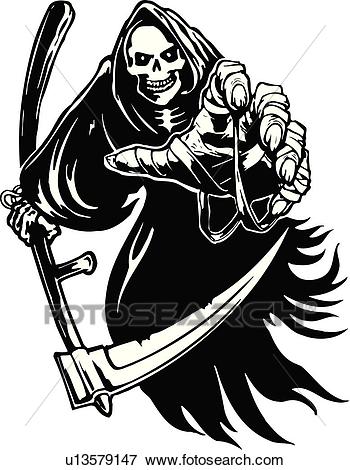 350x470 Grim Reaper Clipart Clip Art Free Clip Art Stock Illustrations - Grim Reaper Line Drawing