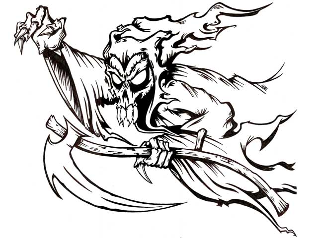 640x480 Grim Reaper Lineart - Grim Reaper Line Drawing