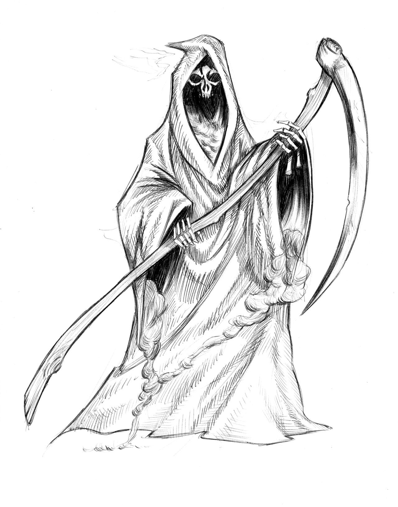 1280x1631 Reaper Lineart Simple For Free Download - Grim Reaper Line Drawing
