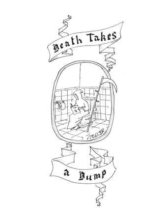 338x450 An Image Of The Grim Reaper Reading While On The Toilet - Grim Reaper Line Drawing