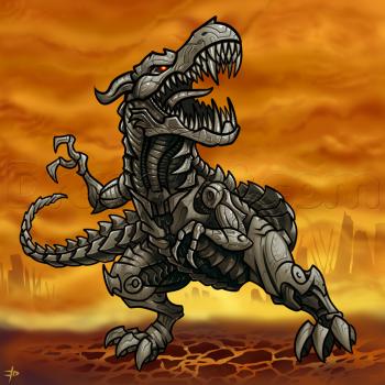 350x350 How To Draw Grimlock, Transformers Age Of Extinction, Step - Grimlock Drawing