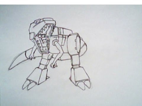 480x360 How To Draw Grimlock From Transformers - Grimlock Drawing