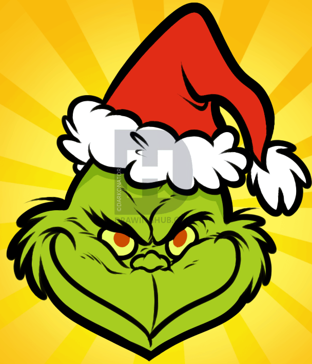 608x708 how to draw the grinch easy, step - Grinch Drawing