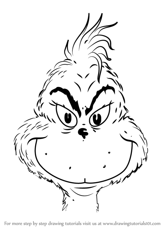 566x800 how to draw the grinch face - Grinch Drawing