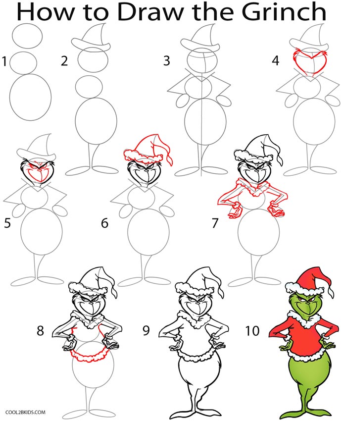 693x850 how to draw the grinch - Grinch Drawing
