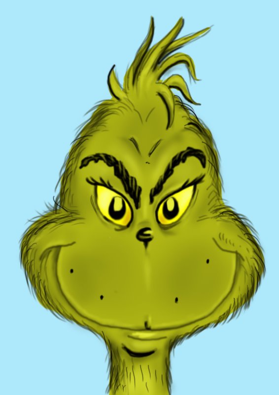566x800 learn how to draw the grinch face - Grinch Drawing