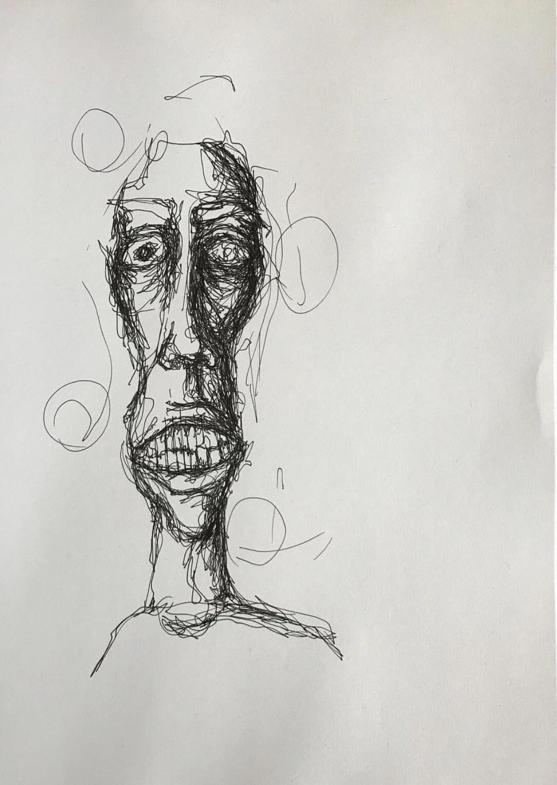 1086x1531 Grit Calligraphy Pen And Ink On Paper Drawing - Grit Drawing