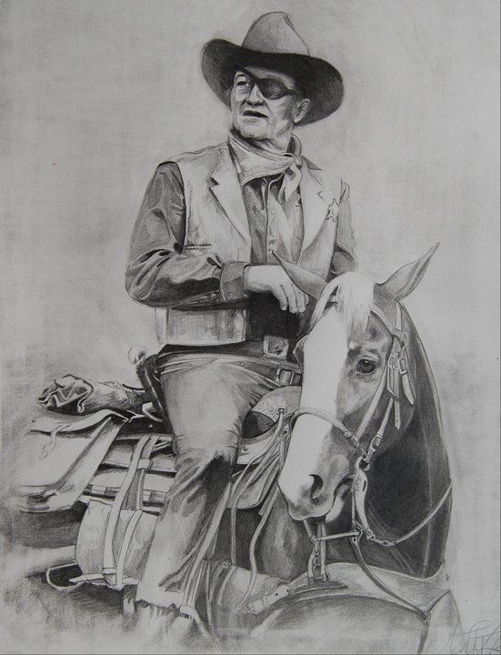 551x720 John Wayne True Grit Pencil Sketch - Grit Drawing