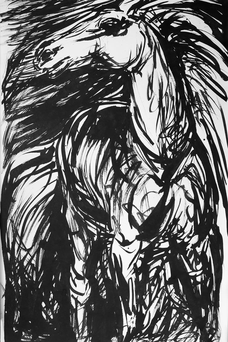 770x1155 Series Erste Begegnung Drawing - Grit Drawing