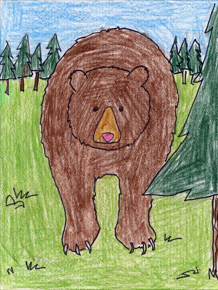 700x928 how to draw a grizzly bear art projects for kids - Grizzly Bear Drawing