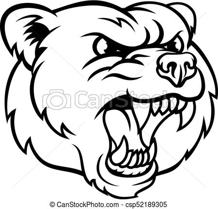 450x431 angry grizzly bear sports mascot face cartoon bear grizzly angry - Grizzly Bear Face Drawing