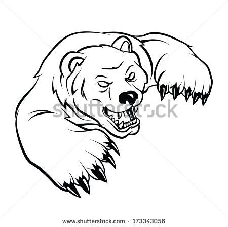 450x448 Bears Stock Photos, Images, Pictures Shutterstock Bear - Grizzly Bear Face Drawing