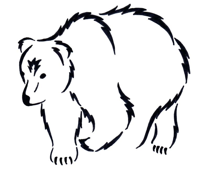 768x661 Simple Bear Drawing Simple Drawing Of A Bear Simple Drawing - Grizzly Bear Line Drawing
