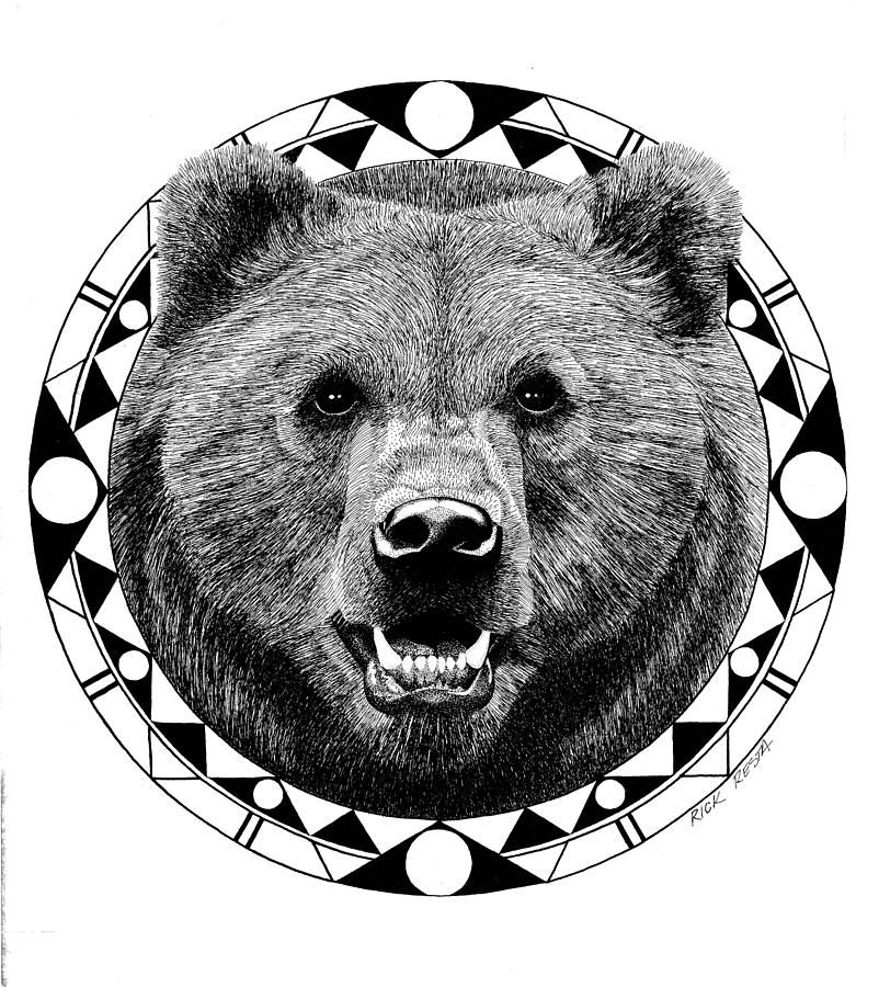 802x900 Grizzly Canvas Print Canvas Art - Grizzly Drawing