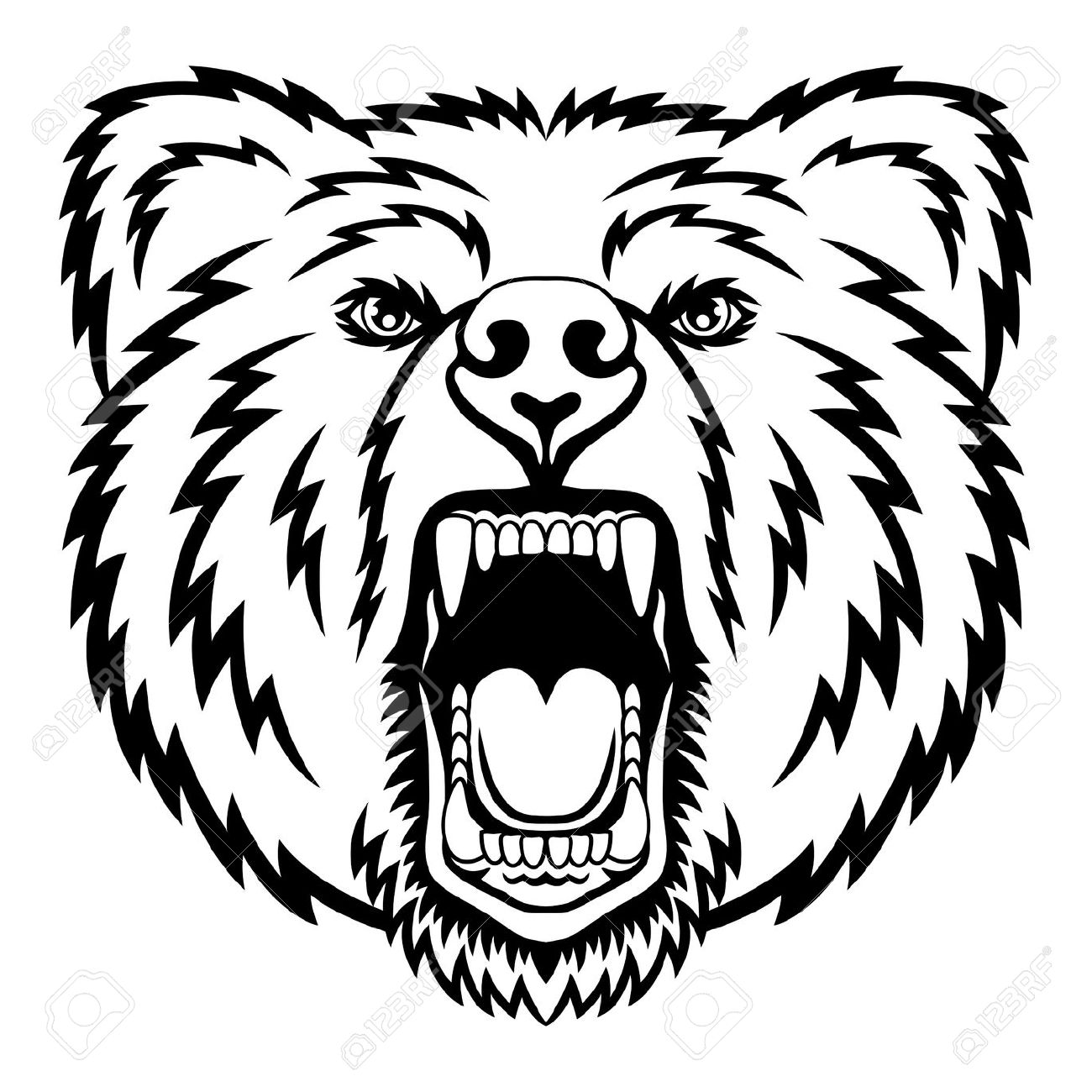 1300x1300 Superior Woodland Creatures Coloring Pages Forest Habitat Drawing - Grizzly Drawing