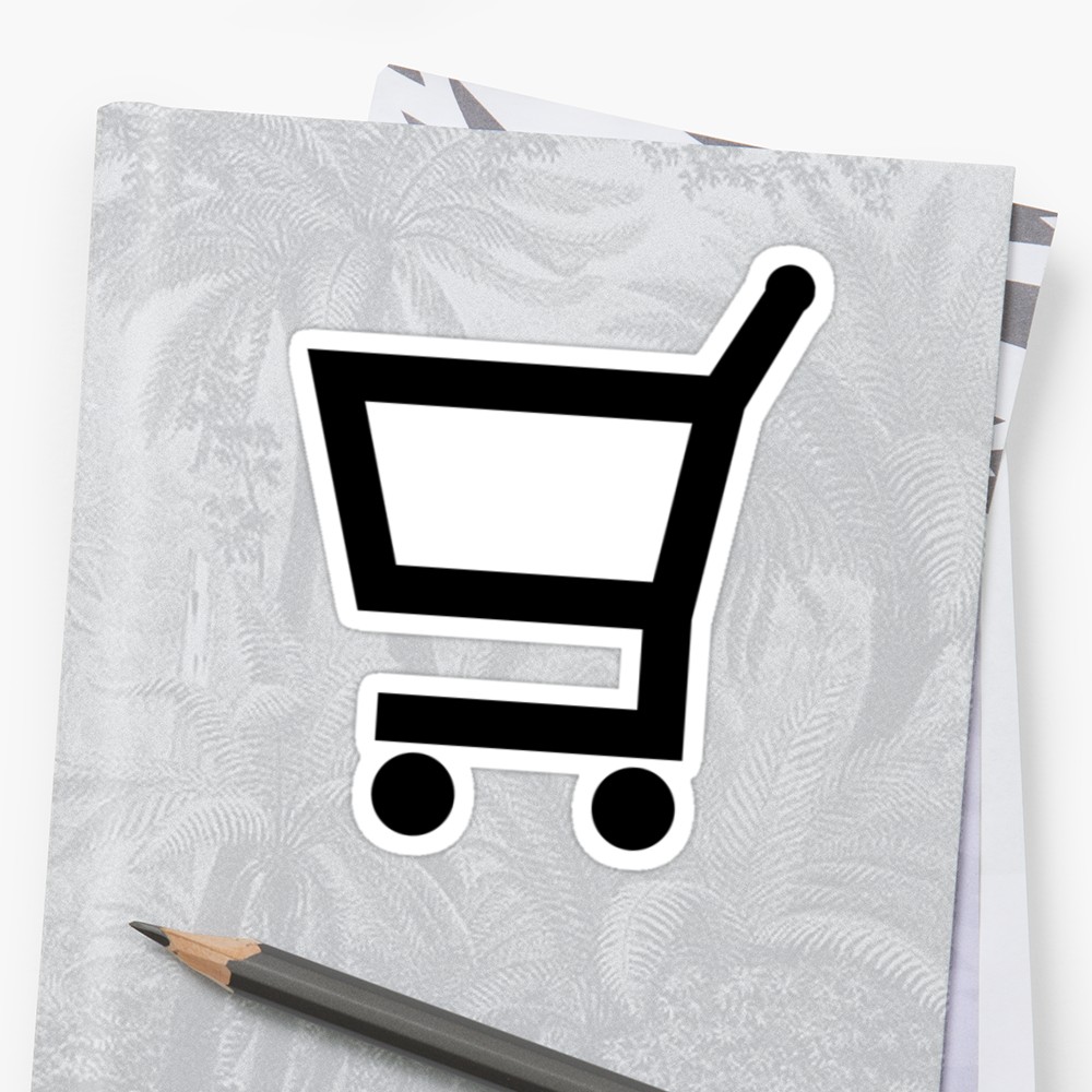1000x1000 Shopping Cart Stickers - Grocery Cart Drawing