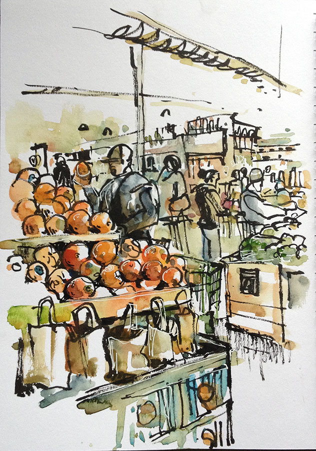 632x900 Drawing Busy Places At The Supermarket Sketch Away Travels - Grocery Drawing