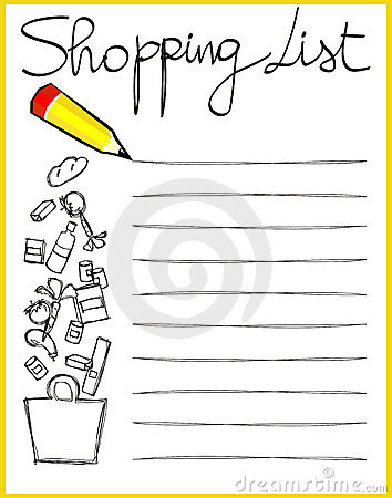 354x450 grocery list clipart - Grocery List Drawing