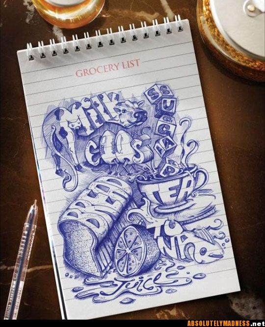 540x666 wicked grocery list drawing in sketchbook assignments - Grocery List Drawing
