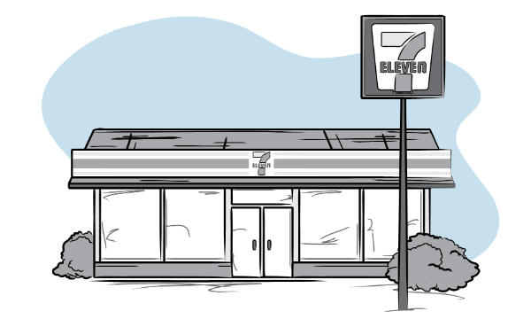 drawing of a grocery store