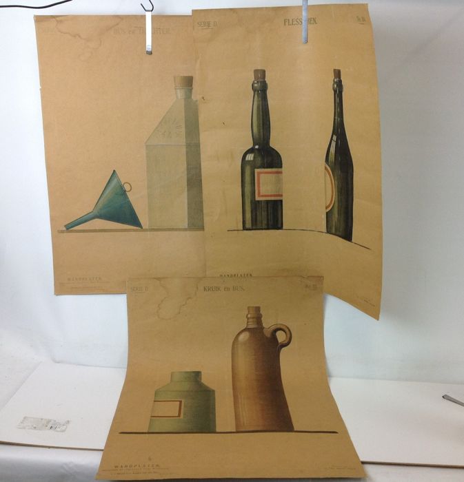 673x700 drawing sample posters with grocery store items cans, bottles - Grocery Store Drawing