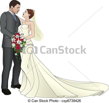 450x426 bride and groom a bride and groom on their wedding day about to kiss - Groom And Bride Drawing