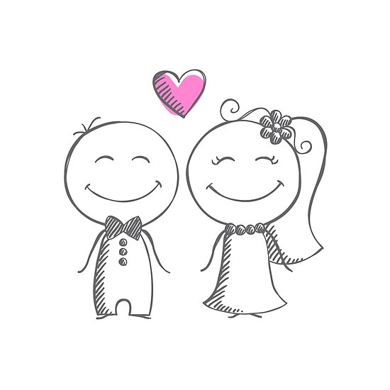 550x550 bride and groom, pencil sketch posters - Groom And Bride Drawing