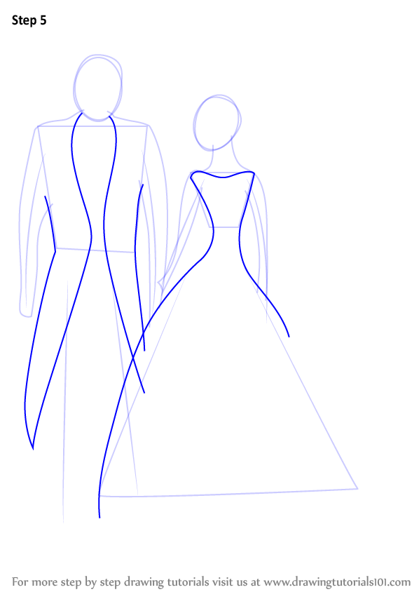 598x844 Learn How To Draw Bride And Groom For Kids - Groom Drawing