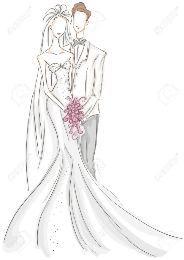 724x1024 Wedding Bride And Groom Sketch Trending Weddingpack - Groom Drawing
