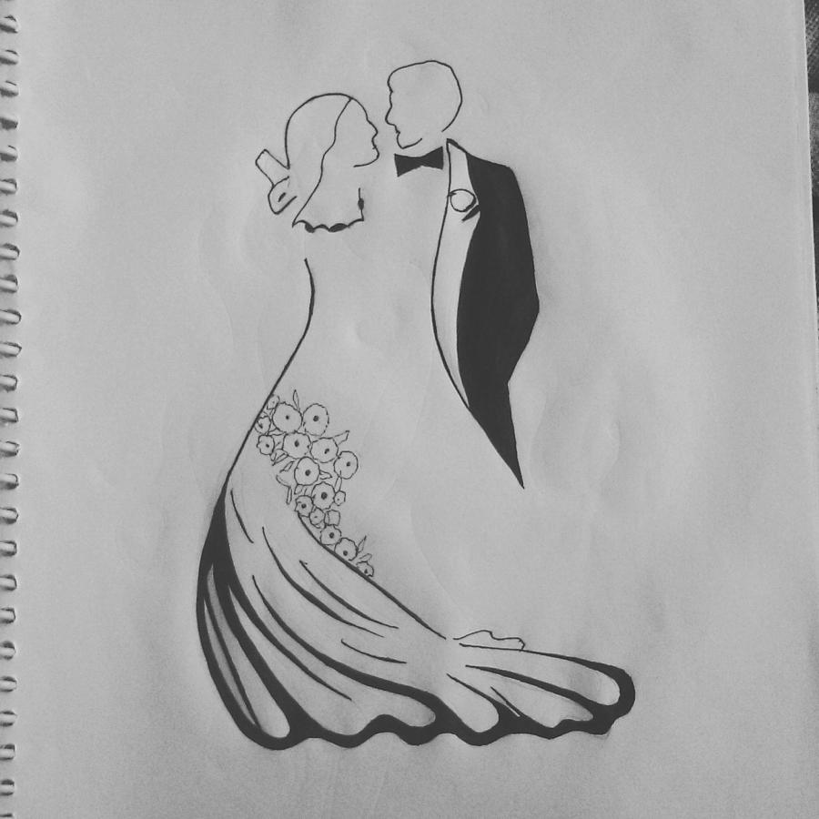 900x900 Bride And Groom Drawing - Groom Drawing