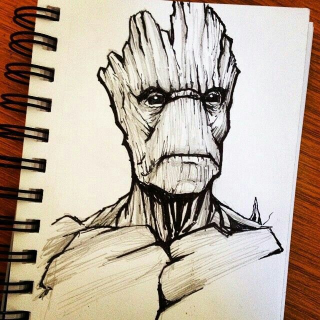 640x640 groot drawing marvel amino - Groot Drawing