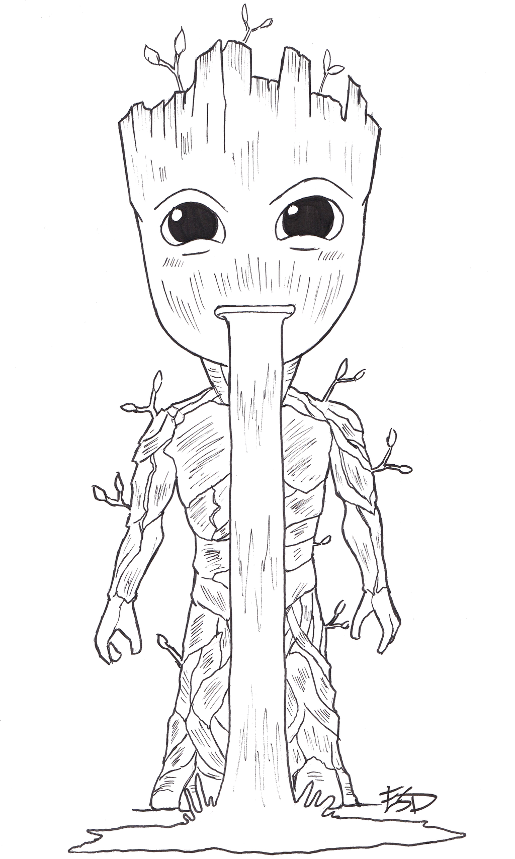1024x1708 groot drawing draw baby for free download - Groot Drawing