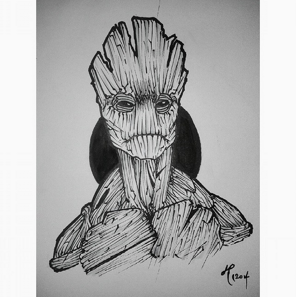 608x610 my groot drawing o o - Groot Drawing