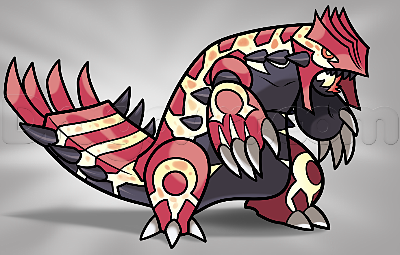 1384x884 how to draw primal groudon, step - Groudon Drawing