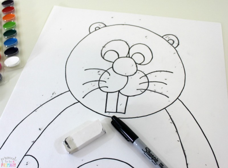 800x589 How To Draw A Groundhog The Directed Way To Teach Your Students - Groundhog Drawing