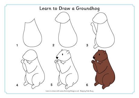 460x325 Learn To Draw A Groundhog - Groundhog Drawing