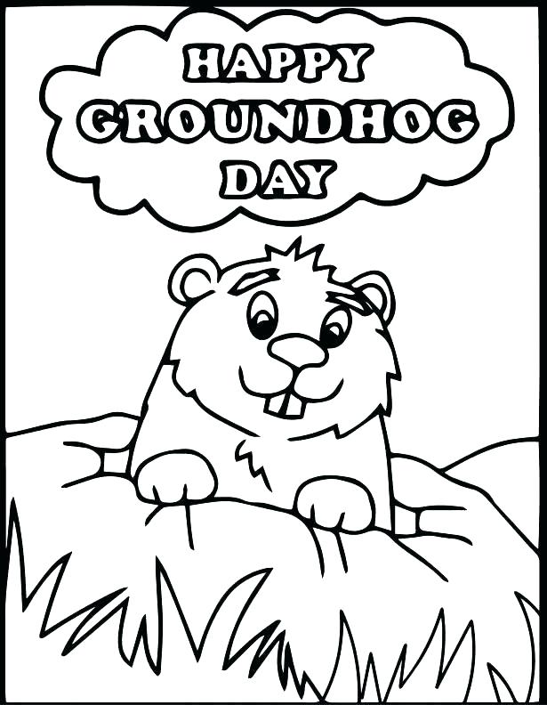 615x792 ground hog day coloring pages groundhog day coloring pages awesome - Groundhog Line Drawing