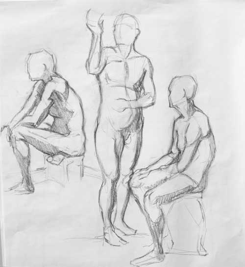 500x546 figure drawing group - Group Drawing