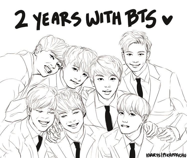 750x637 bts drawing group for free download - Group Drawing