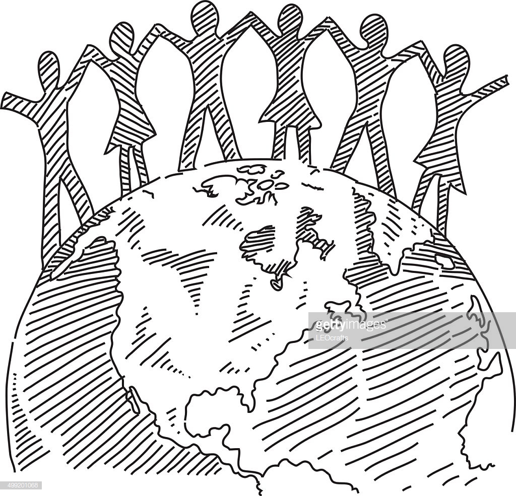 1024x985 Huge Collection Of 'people Standing Drawing' Download More Than - Group Of People Drawing