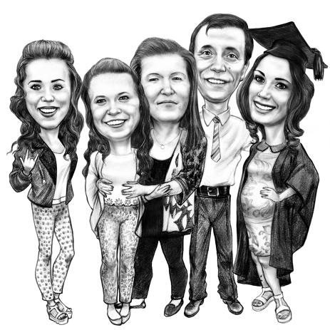 463x463 University Graduation Caricature Gift Worldwide Shipping - Group Of People Drawing