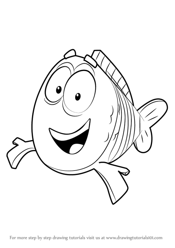 566x800 learn how to draw mr grouper from bubble guppies - Grouper Drawing
