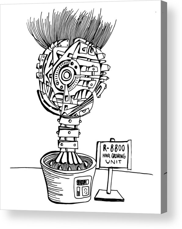 597x750 funny hair growing plant experiment coloring book acrylic print - Growing Plant Drawing