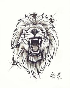 236x294 Lion Drawings - Growling Lion Drawing