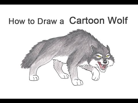 480x360 how to draw a wolf growling snarling - Growling Wolf Drawing