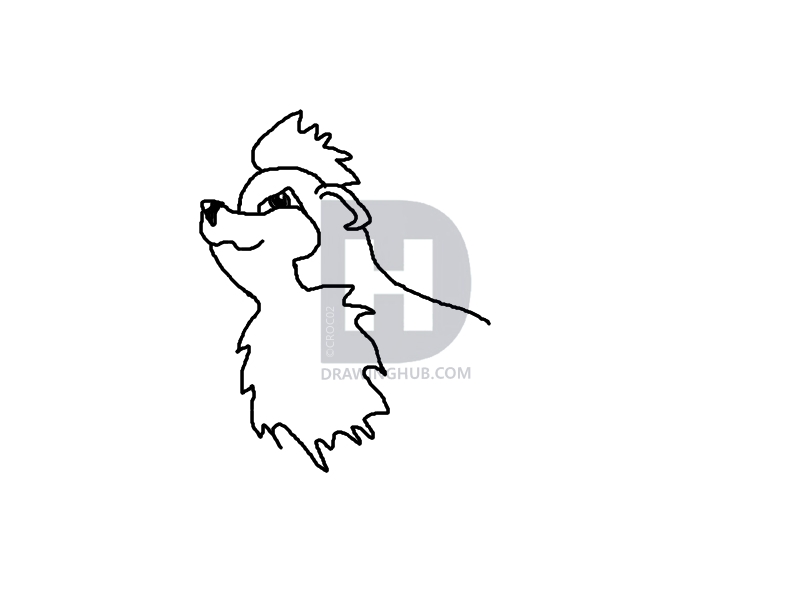 800x600 How To Draw Growlithe, Growlithe From Pokemon, Step - Growlithe Drawing
